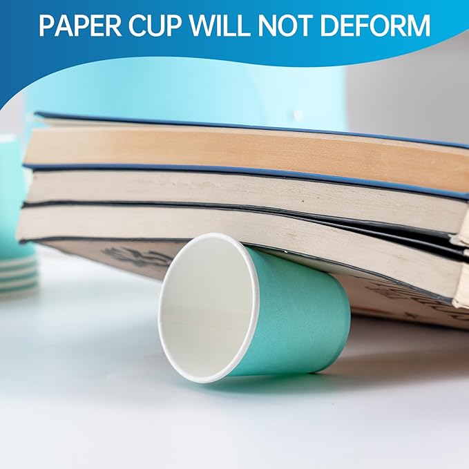 Brandon-super [100 Count - 2 oz] Small Paper Cups, Mouthwash Cup Bathroom Cups Mini Cup Small Disposable Cups (Blue)