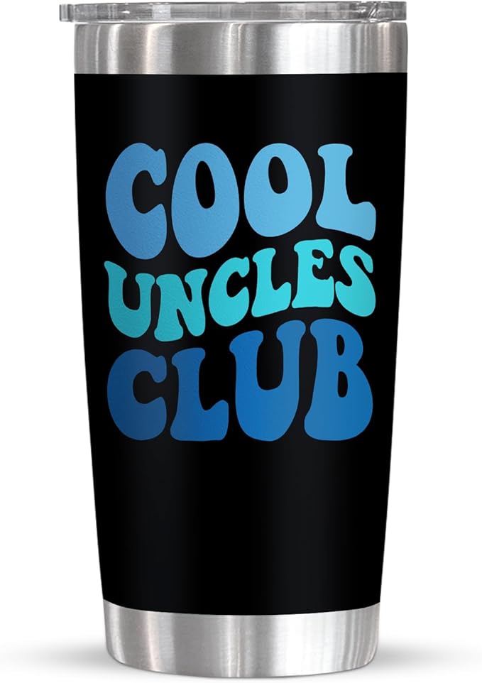 Christmas Uncle Gifts for Men - 20 oz Stainless Steel Insulated Coffee Tumbler with Lid - Uncle Birthday Gifts from Niece Nephew Brother, Funny Present for Men