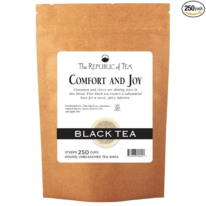 The Republic of Tea – Comfort and Joy Tea, Holiday Spice Blend, 250 Tea Bags, Naturally Caffeinated