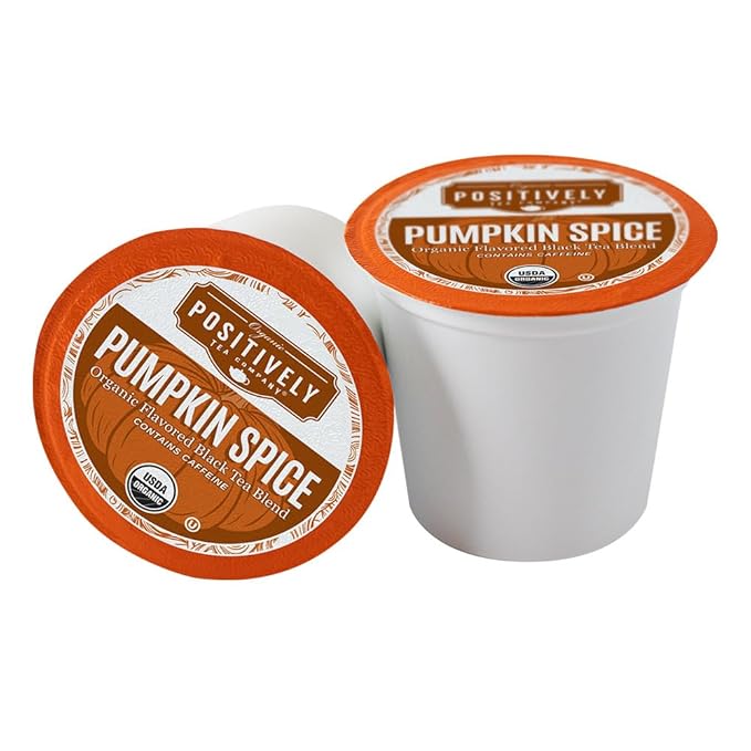 Organic Positively Tea Company, Pumpkin Spice Black Tea, K-Cup Compatible, 24 Pods