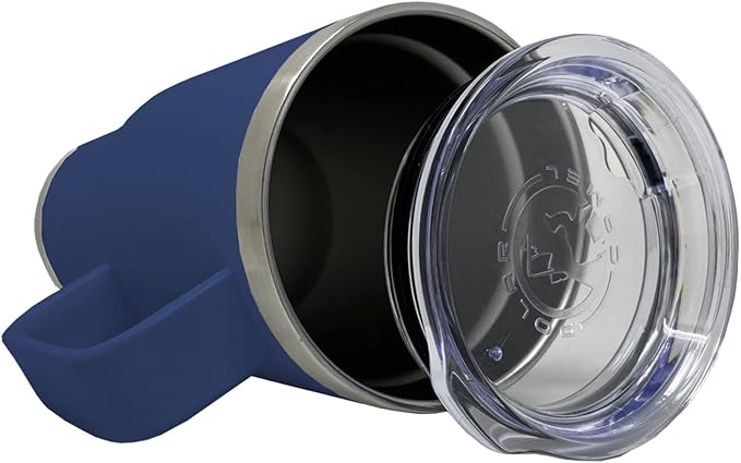 LaserGram 20oz Vacuum Insulated Travel Mug with Handle, Sushi, Personalized Engraving Included (Navy Blue)