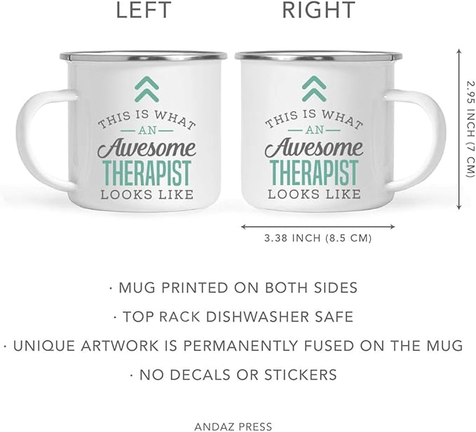 Andaz Press 11oz. Stainless Steel Campfire Coffee Mug Gift, This is What an Awesome Therapist Looks Like, 1-Pack, Birthday Gift Ideas Coworker Him Her, Includes Gift Box