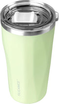 20oz Soft Touch Diamond Tumbler - Double Wall Stainless Steel Vacuum Insulated Coffee Cup With Detachable Slider Lid | BPA Free, Dishwasher Safe, Thoughtful Gift for Her - Leaf Yellow