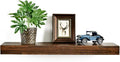 WELLAND Colin 10" Deep Floating Shelves Rustic Wall Shelf Wall Mounted Wooden Shelves (Walnut, 24X10X2.75 inch)
