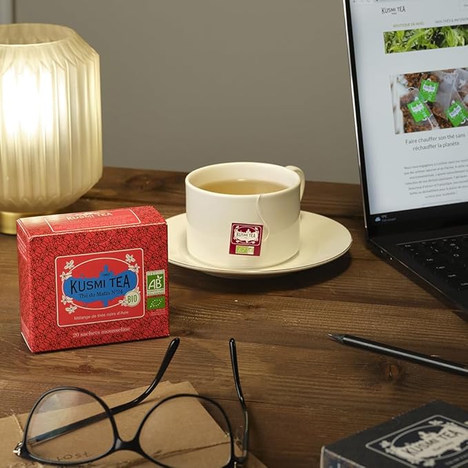 Kusmi Tea - Pack of 2 Boxes of Tea Bags - Anastasia + Russian Morning No.24 - Organic Black Tea with Bergamot + Asian Black Tea Blend - Grand Yunnan, Ceylon and Assam - 2x20 Tea Bags