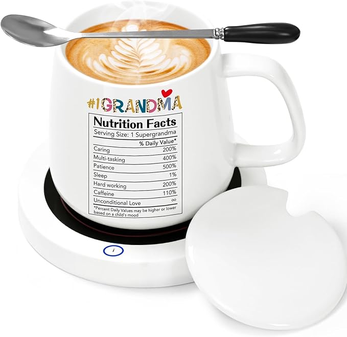 Coffee Mug Warmer, Coffee Cup Warmer for Desk, Gifts for Grandma, Heated Coffee Warmer for Nana Home Office Christmas Birthday Gifts