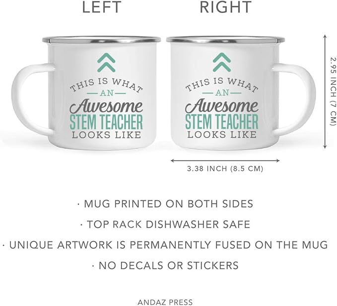 Andaz Press 11oz. Stainless Steel Campfire Coffee Mug Gift, This is What an Awesome STEM Teacher Looks Like, 1-Pack, Stem Teacher Gifts Stem Teachers Appreciation Gifts