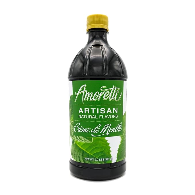 Amoretti - Natural Creme De Menthe Artisan Flavor Paste, 2.2 lbs, Perfect For Ice Cream, Beverages, Cakes, and more, Preservative Free, Vegan, Gluten Free, No Artificial Sweeteners, Concentrated