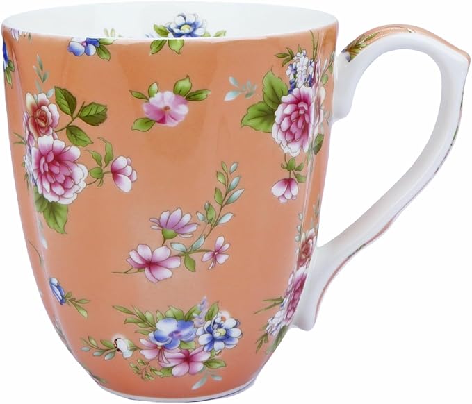 13oz Bone China Floral Mug Bone China Coffee Mugs Bone Teacup Christmas Mugs Birthday Gifts for Women Mom Friends Coworker