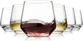 Stemless Wine Glasses Set of 6, 13.5oz Red White Wine Glasses for Daily Use, Hosting, Home Bar, Evening Party, Birthdays, Housewarming Gift, Clear