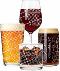 Blue Ridge Mountain Gifts - Columbia Souvenir - South Carolina Glassware Gift, Etched City Map, Laser Engraved and Dishwasher Safe
