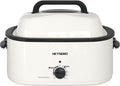 Roaster Oven 22Qt, 1450W Electric Turkey Roaster Oven Buffet with Self-Basting Lid, Cool-Touch Handles, Removable Pan and Rack, Stainless Steel, White