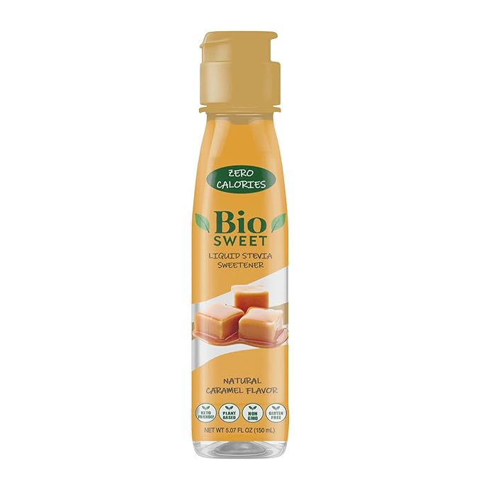 BioSweet Stevia Drops - Caramel Flavor | Zero Calorie Liquid Sweetener | Non GMO, Keto & Diabetic Friendly, Gluten Free, Vegan | Nothing Artificial | 3,000 drops (5.07 Fl Oz)