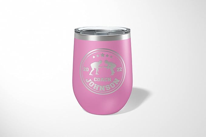 Wrestling Coach gifts, Tumbler, Coach tumbler, Wrestling gifts, Coach Beer glass, Coach gift, Wrestling Coach, Coach gifts, Wrestling Coach (Wrestling Circle, Lilac, 12oz Wine Tumbler)