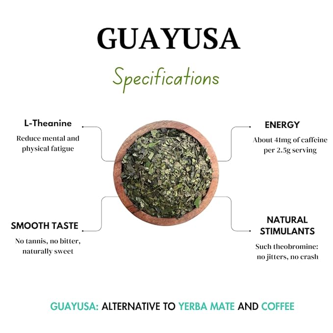 Pacha Ancient Energy Guayusa Tea | Green Guayusa | Traditional Guayusa | Loose leaf | Tea Bags | Energy Tea | l-theanine + caffeine | clean energy drink | Alternative to Yerba Mate, Coffee, and Green Tea (32oz, Golden Guayusa)