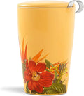 Tea Forte Double-Walled Ceramic Kati Cup, Removable Stainless Steel Infuser Basket and Lid, Steeps 12 oz Loose Leaf Tea, Dishwasher & Microwave Safe, Paradis