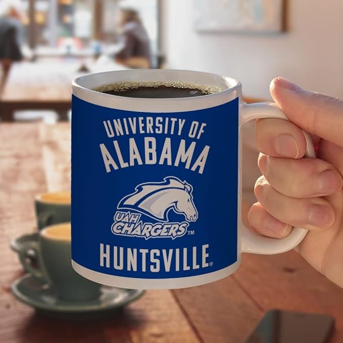 UAH Chargers Ceramic Coffee Mug, Novelty Gift Mugs for Coffee, Tea and Hot Drinks, 11oz, White