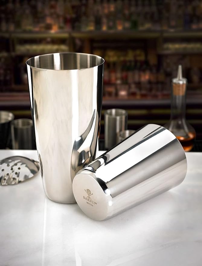 Barfly Superfly Tin Set Cocktail Shaker, (18 oz and 28 oz), Heavyweight Stainless, (M37161)