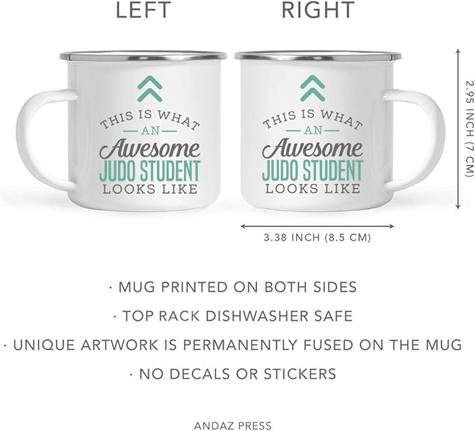 Andaz Press 11oz. Stainless Steel Campfire Coffee Mug Gift, This is What an Awesome Judo Student Looks Like, 1-Pack, Birthday Gift Ideas Coworker Him Her, Includes Gift Box