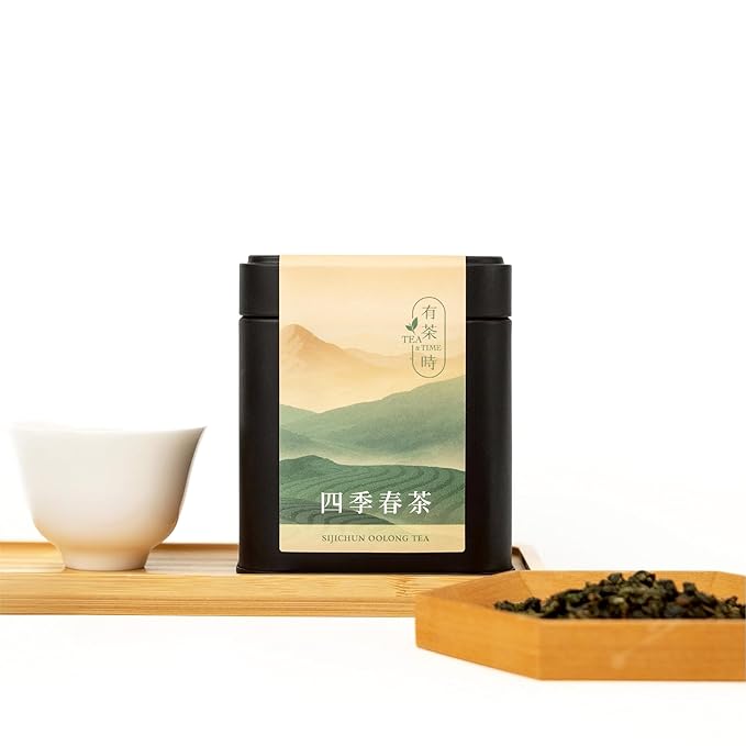TEA & TIME Oolong Tea Loose Leaf – Four Seasons Spring Oolong (Sijichun), Premium Taiwanese Oolong Tea, Fragrant Chinese Tea Leaves, Fresh Aroma, (100g / 3.5oz)