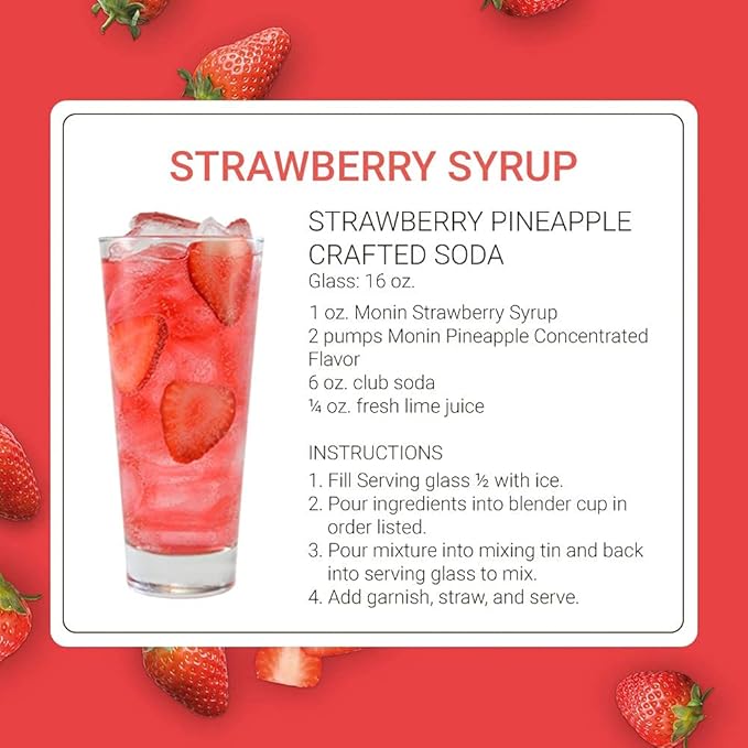 Monin - Summer Variety Pack, Fruit Flavored Syrup, Mango, Strawberry, Raspberry, & Watermelon Syrup, Simple Syrup for Margaritas, Lemonade, Cocktails, & More, Clean Label (1 Liter, 4-Pack)