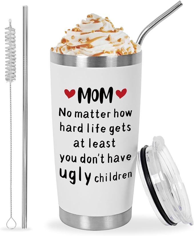 Best Mom Gifts from Son, Daughter, Inspirational Gift for Her Women Christmas Mothers Day Gifts Ideas Thank You Present - 20 OZ Travel Coffee Tumbler