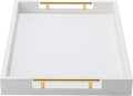 White Decorative Tray for Coffee Table, Modern Large Ottoman Tray for Living Room,Drink Coffee Serving Tray