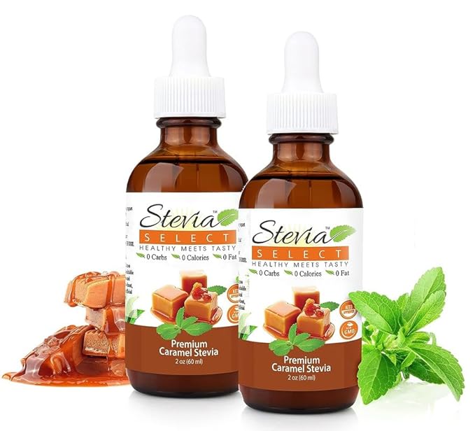 Stevia Select Caramel Flavored Liquid Stevia – Zero Calorie Coffee, Tea, Drink & Baking Sweetener, All-Natural, No Erythritol, Keto-Friendly Sugar Alternative, 300 Servings – 2 Oz (2 Pack)