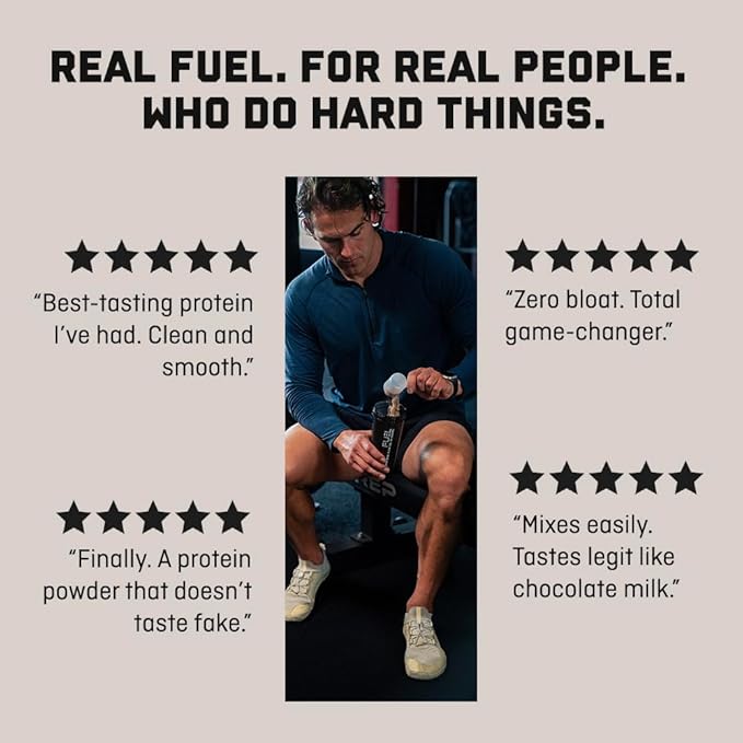 Jocko Fuel Mölk Whey Protein Powder 22g Low Sugar Monk Fruit Blend - Muscle Recovery & Growth, Packaging May Vary (27 Servings, Strawberry Milkshake)