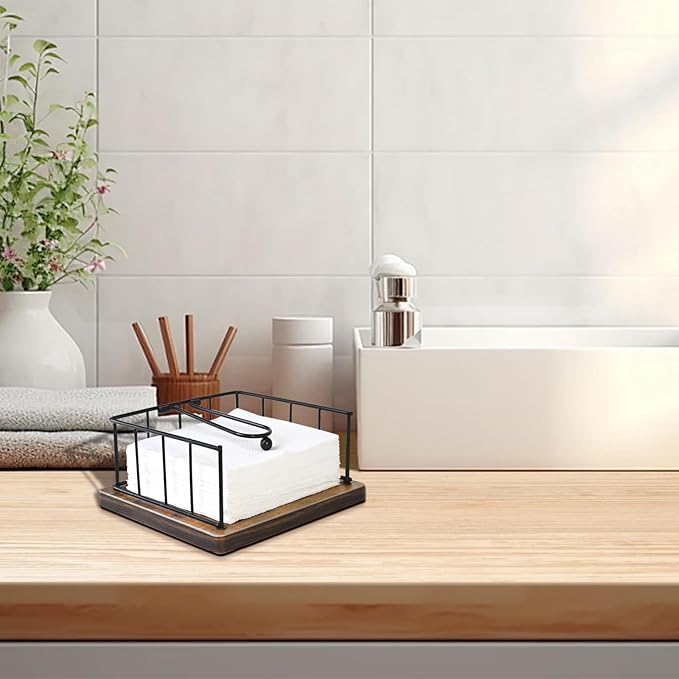 Elegant Wooden Base Paper Holder – Stable, Durable, and Stylish Kitchen Dispenser