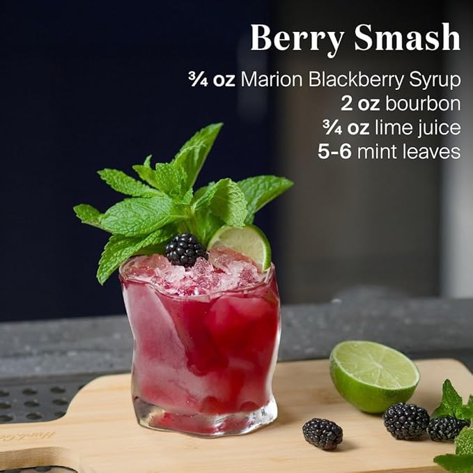 Liber & Co. Marion Blackberry Syrup - Craft Cocktail Mixer with Premium Oregon Marionberries - Perfect for Bramble Cocktails & Margaritas - Makes 25 Drinks (12.7 oz)