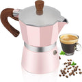 Aluminum 3 Cup 150ml Moka Pot Express Coffee Maker Stovetop Espresso Colorful Coffeemaker Italian Classic Style Brewing Greca Cafe Mocha Machine for Cafeteras Lover Camping Travel and Home Use 5oz