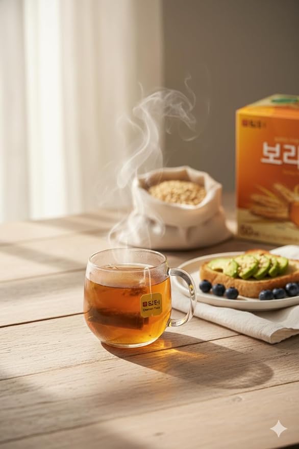 Damtuh Korean Barley Tea – Roasted Boricha Mugicha, Nutty Herbal Tea, Caffeine-Free, 100 Tea Bags (1.5g each)