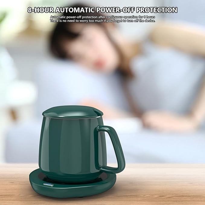 Coffee Mug Warmer - Coffee Cup Warmer for Desk Auto Shut Off, 110V 18W Smart Electric Candle Warmer Beverage Warmer for Coffee, Tea, Water, Milk, Constant 55℃ (Green)