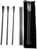 JASHII Matte Long Handle Spoon Cocktail Mixing Stirring Spoons Iced Tea Coffee Spoons with 8.6 inch Long Handle Brushed SUS304 Stainless Steel, 6-Piece