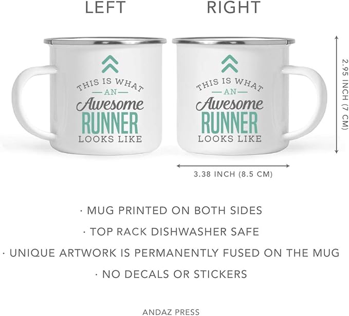 Andaz Press 11oz. Stainless Steel Campfire Coffee Mug Gift, This is What an Awesome Runner Looks Like, 1-Pack, Birthday Gift Ideas Coworker Him Her, Includes Gift Box