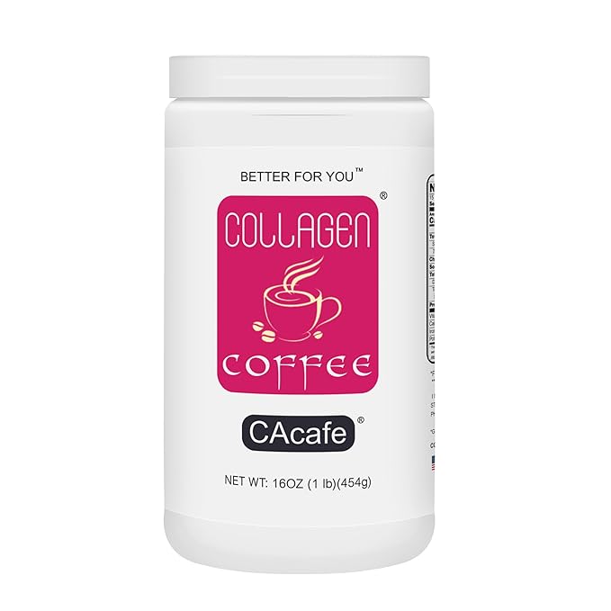 CAcafe Collagen Coffee, Unsweetened, Premium Collagen and Coconut Infused Colombian Coffee, 450 g (16 oz)