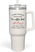 SANDJEST Retirement Tumbler 40oz Stainless Steel with Handle and Straw - Happy Retirement Gifts for Coworkers & Colleagues