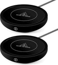 2 Pack Coffee Mug Warmer, Cup Warmer for Hot Drinks, 36w Heating Plate with 4h Auto Shut Off, 3-Temp Settings for Chocolate Milk Tea Beverage Jar Candle Warmer Home Office Desk(Black)