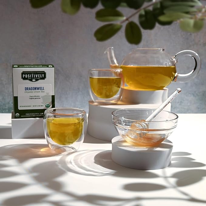 Organic Positively Tea Company, Dragonwell Green Tea Bags, 20 Count