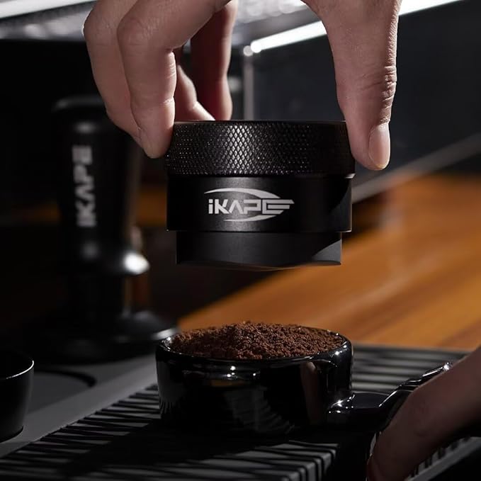 IKAPE 51MM Coffee Distributor, Black Design of Bottom Propeller, Gravity Adaptive Espresso Distributor Fits All 51MM Espresso Portafilter, Compatible with 51MM Delonghi Bottomless Portafilter