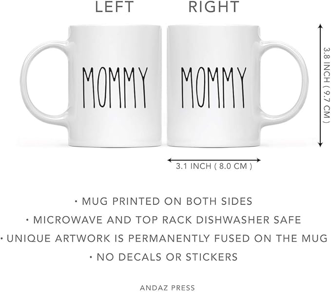 Andaz Press Simple Rustic Farmhouse Kitchen Decor 11oz. Ceramic Coffee Tea Mug Gift, Mommy, 1-Pack, Birthday Christmas Gift Ideas for Family, Friends