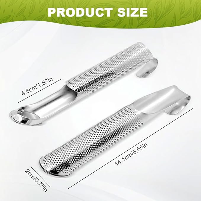 Stainless Steel Tea Diffuser,Upgrade Tea Pipe Stainless Steel Tea Infuser with Hanging Hook Handle,Fine Holes Tea Strainers Interval Diffuser for Loose Tea Coffee Seasonings Spices (1 PCS)