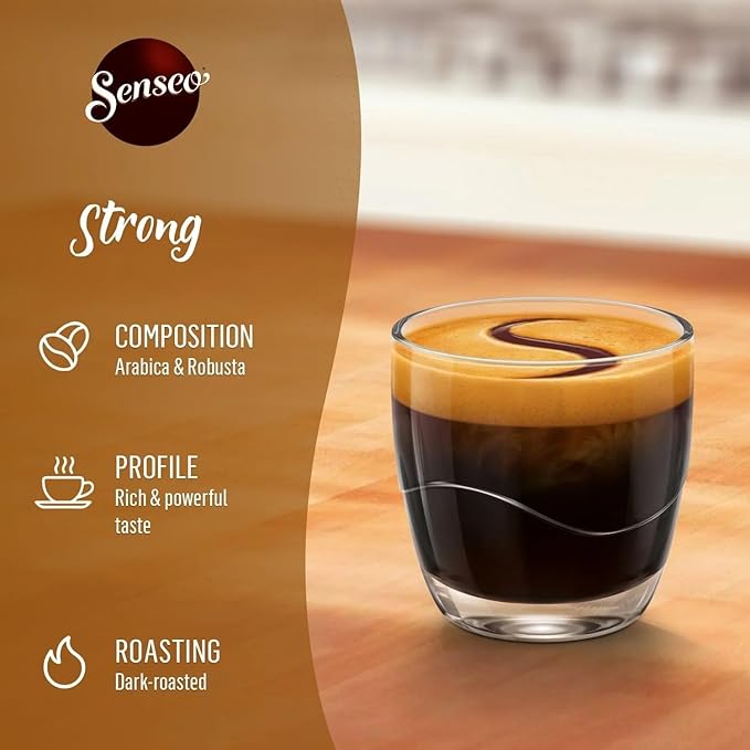 Senseo Dark Roast Coffee Pods for Coffee Makers, Strong, 160 Count (Pack of 10)