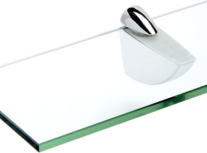 Spancraft Glass O-10x48-Chrome Oriole Glass Shelf, Chrome, 10" x 48"