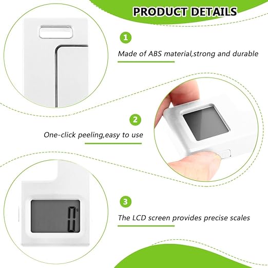 Digital Kitchen Scale, Portable Folding Food Scale with LCD Display for Measuring Ingredients, Dog and Cat Foods(Size:21×3.8×1.6cm)