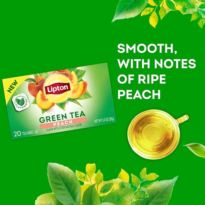 Lipton Green Tea Variety Pack, Honey Ginger, Lemon & Peach, 20 CT (3 ea)