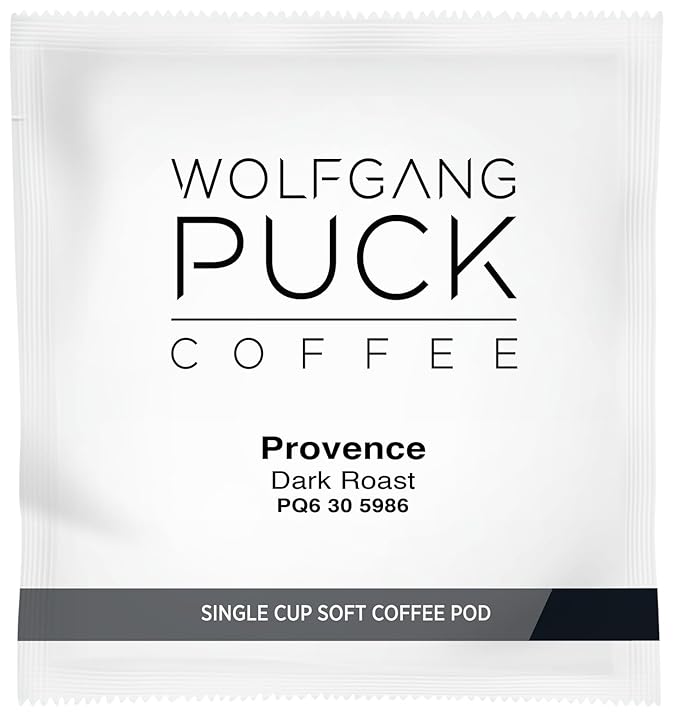 Wolfgang Puck Coffee, Provence French Roast, 9.5 Gram Soft Pods, 18 Count (Pack of 1)