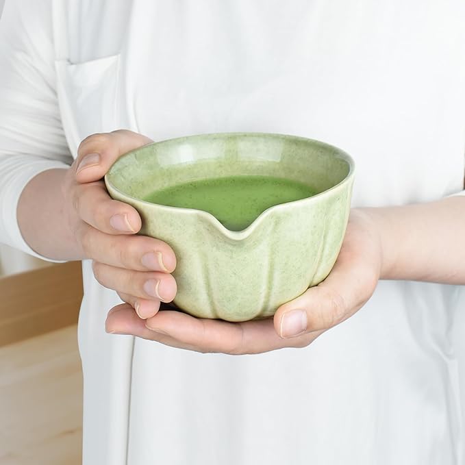 Artcome Japanese Matcha Set, Matcha Bowl with Pouring Spout, Matcha Whisk, Tea Scoop, Whisk Holder, Handmade Matcha Ceremony Kit For Japanese Tea Ceremony