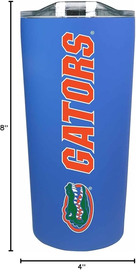 Campus Colors NCAA Stainless Steel Tumbler perfect for Gameday - 18 oz - Double Walled - Keeps Drinks Perfectly Insulated (Florida Gators - Royal)